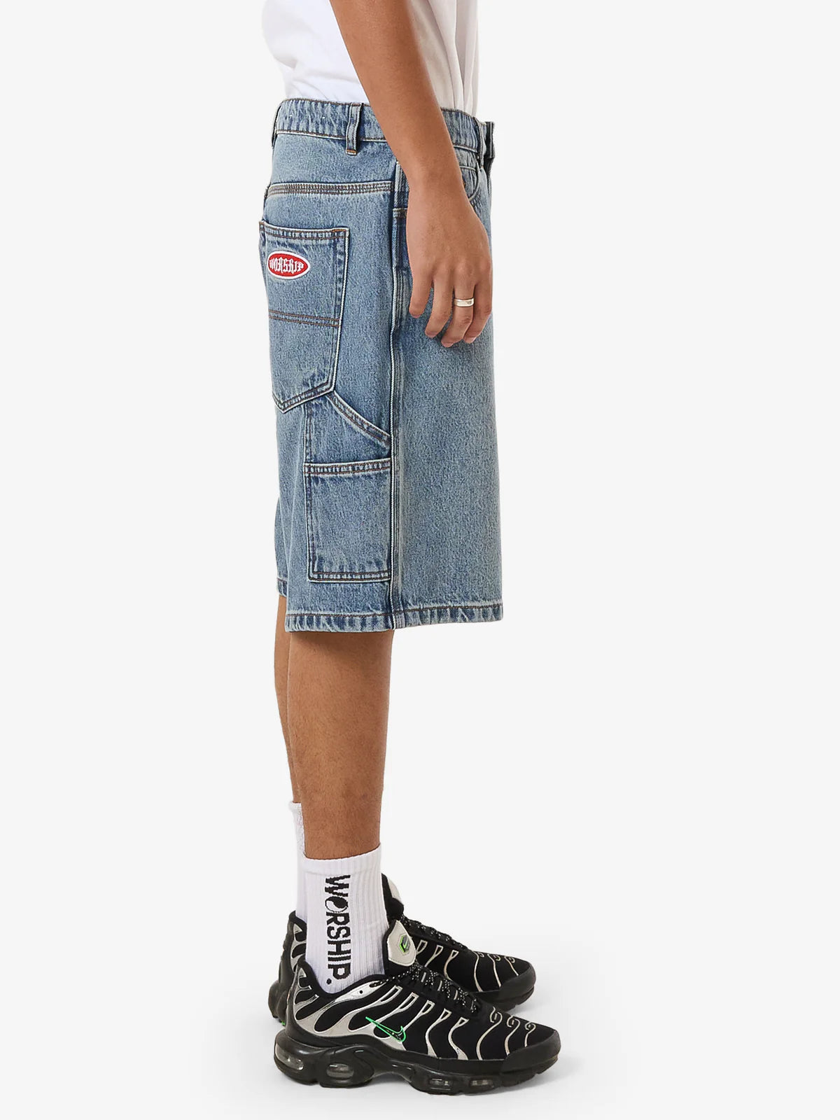 WORSHIP Chalice Lounger Mens Jean Short - Storm Blue