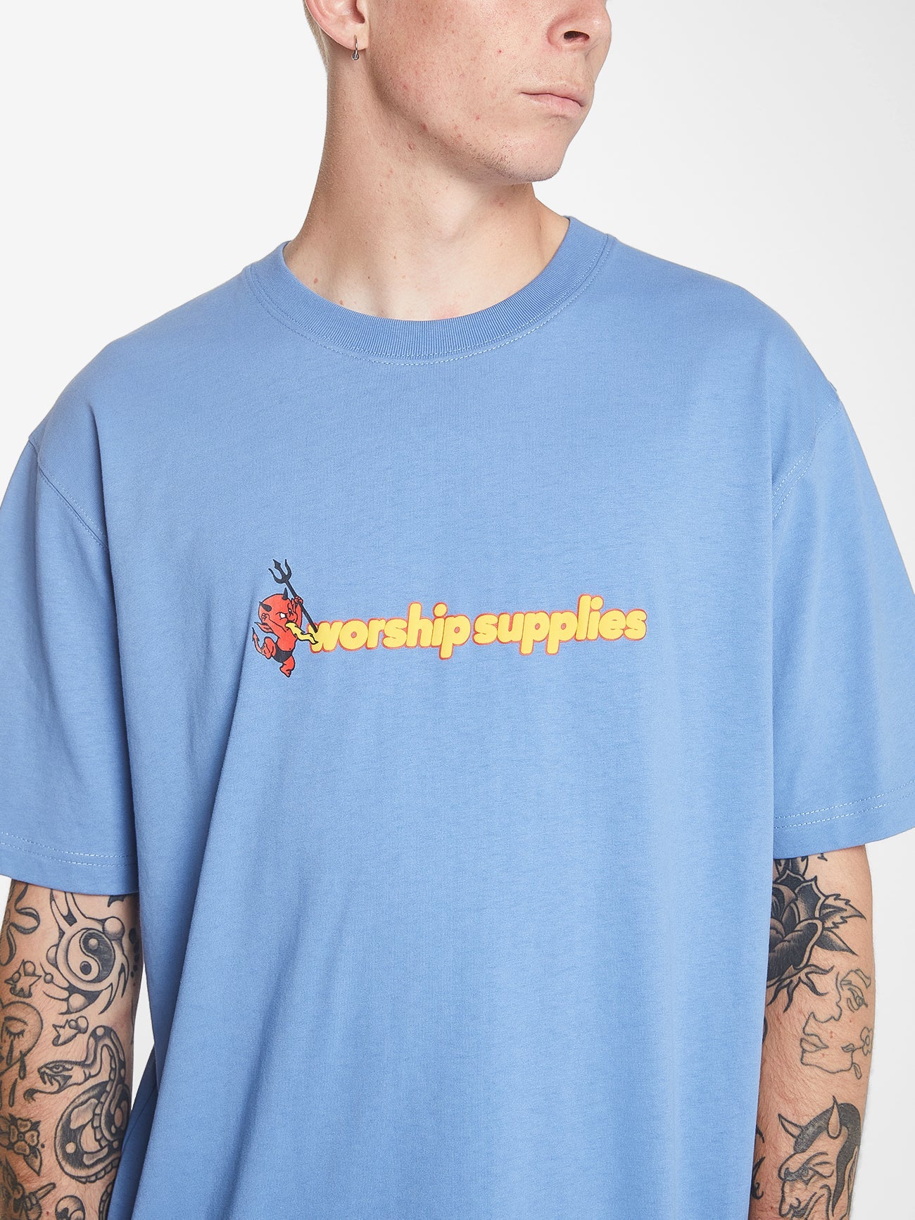 WORSHIP Inferno Mens Tee - Columbian Blue