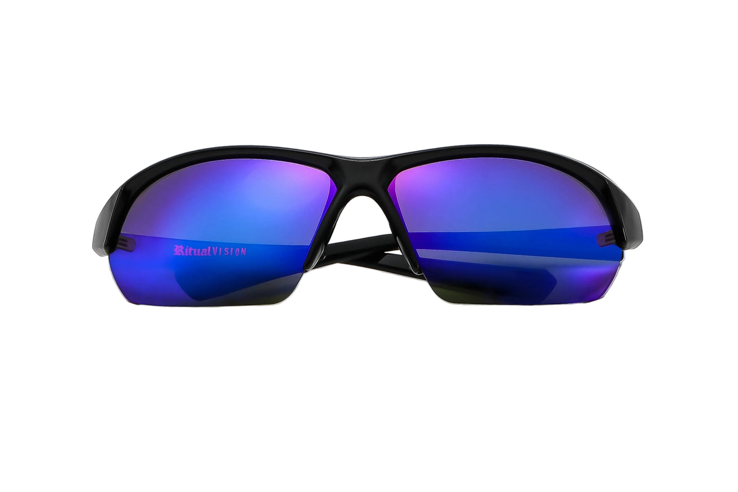 RITUAL VISION Break & Enter Polarised Sunglasses - Polished Black/Blue Reflective
