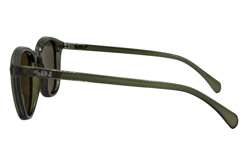 SIN Risky Business Polarised Sunglasses - Crystal Green/Brown