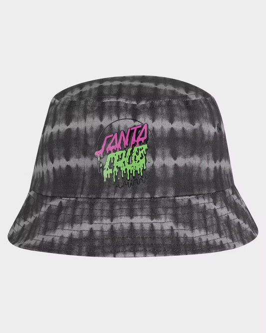 SANTA CRUZ Rad Dot Hollow Youth Bucket Hat - Black Tie Dye