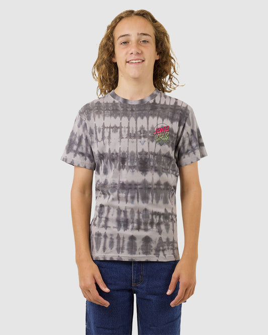 SANTA CRUZ Rad Dot Hollow Youth Tee - Black Tie Dye