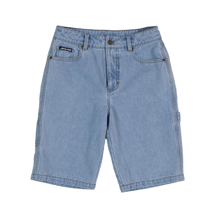 SANTA CRUZ Classic Dot Youth Carpenter Short - Light Washed Indigo