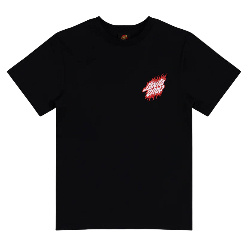 SANTA CRUZ Flamed Dot Upside Down Youth Tee - Black
