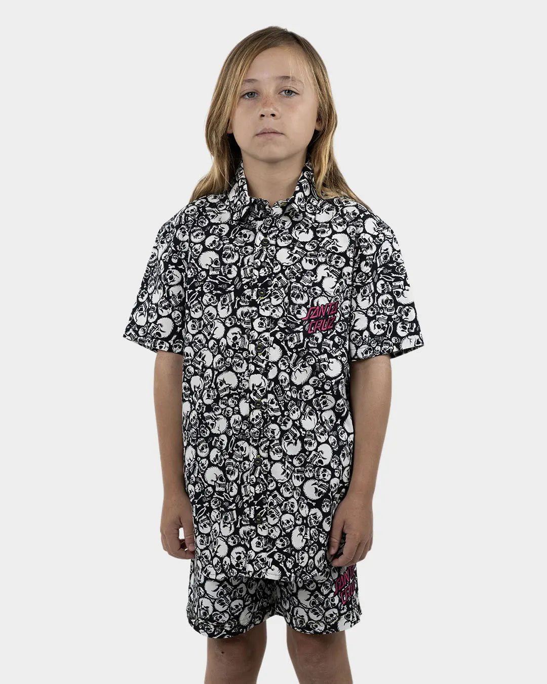 SANTA CRUZ Ossuary All Over Youth S/S Shirt - Black