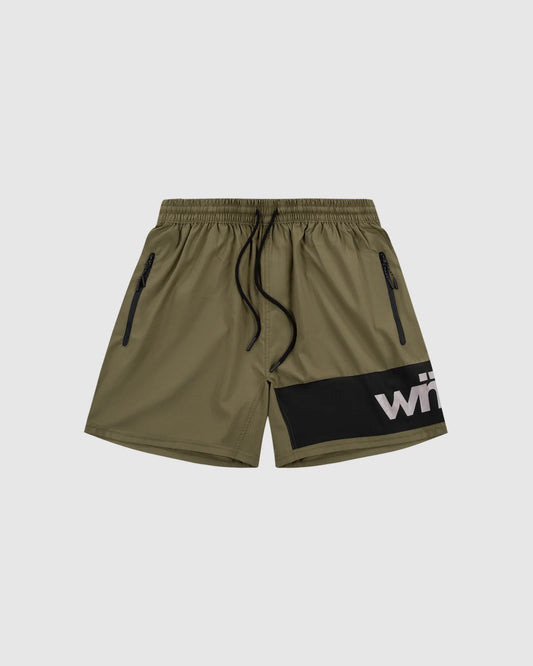 WNDRR Fusion Mens Elastic Waist Sport Short - Dark Green