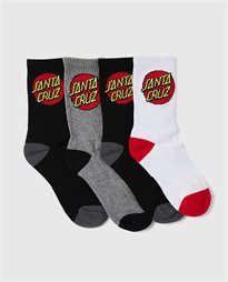 SANTA CRUZ Classic Dot Mens 4pk Socks - Multi
