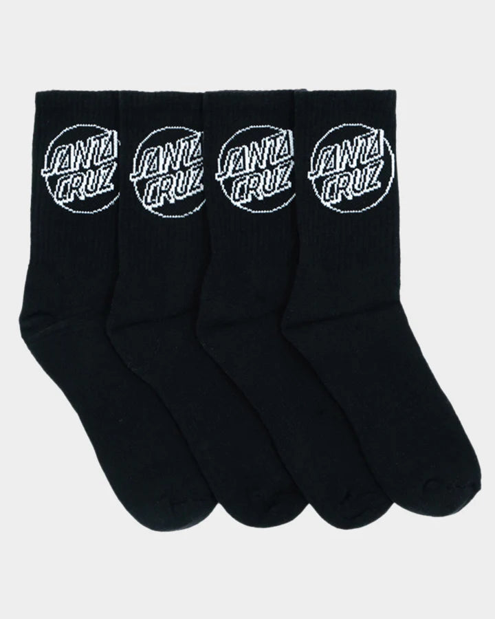 SANTA CRUZ Opus Dot Mens 4pk Socks - Black