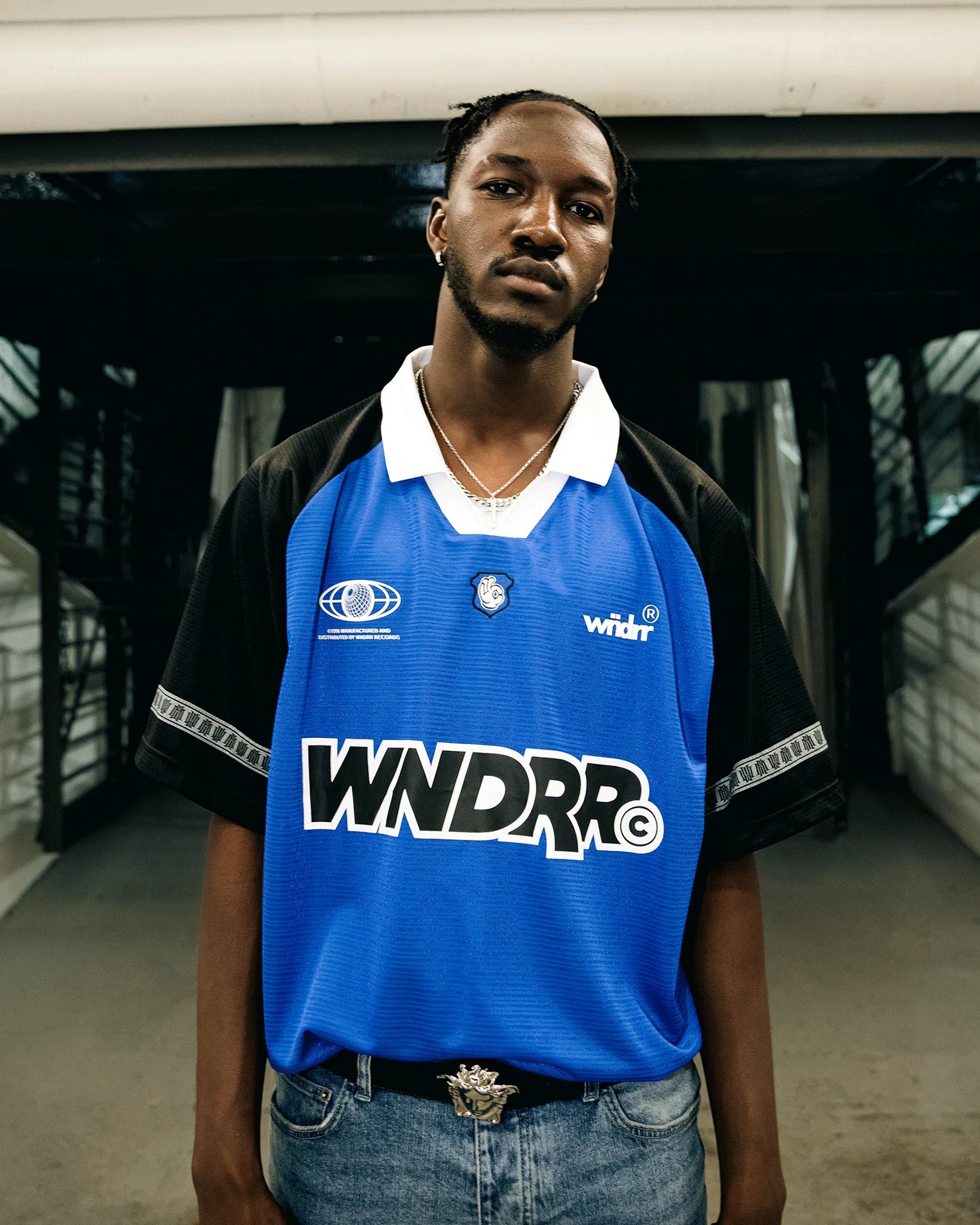 WNDRR Shodo Mens Football Jersey - Blue/Black