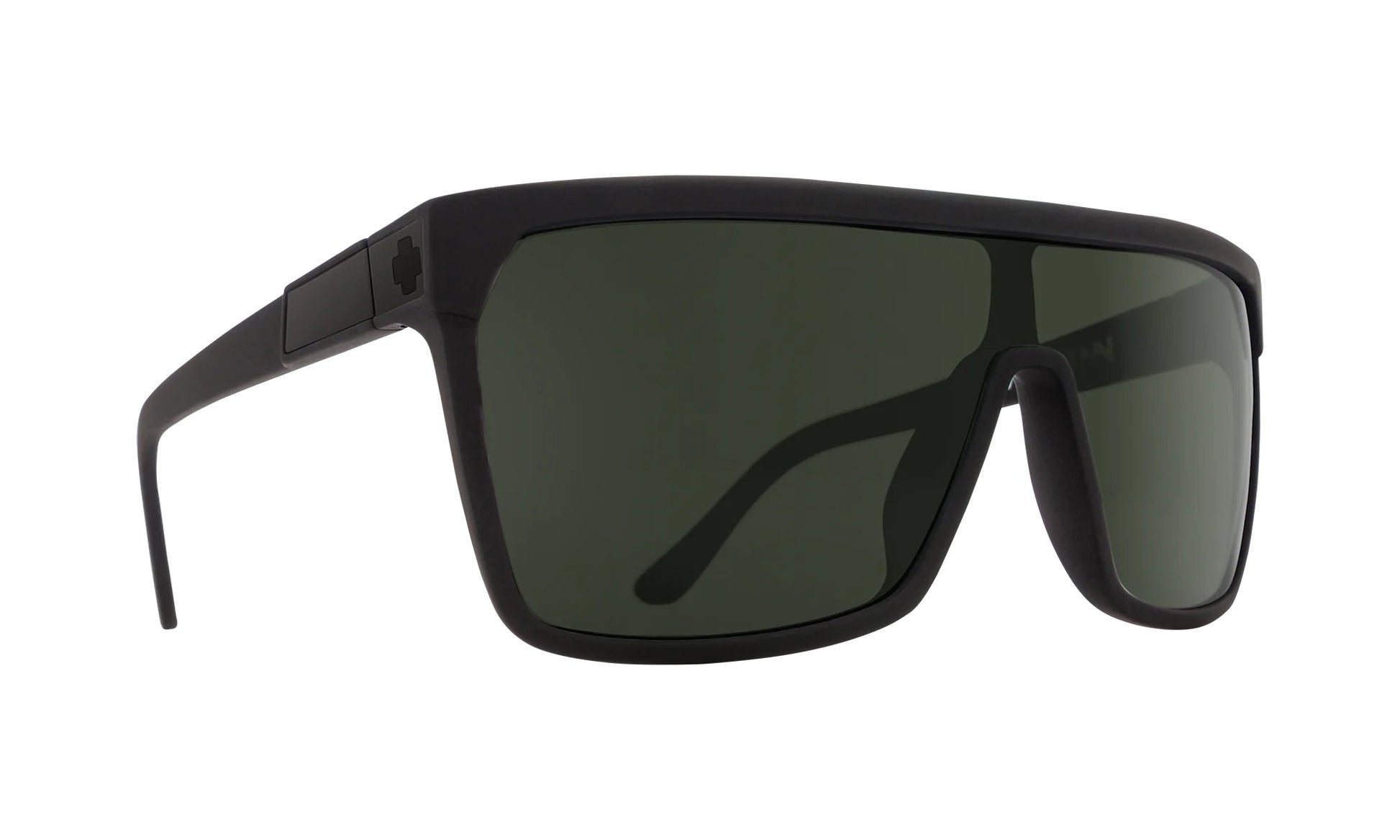 SPY Flynn Sunglasses - Soft Matte Black/Happy Gray Green - VENUE.
