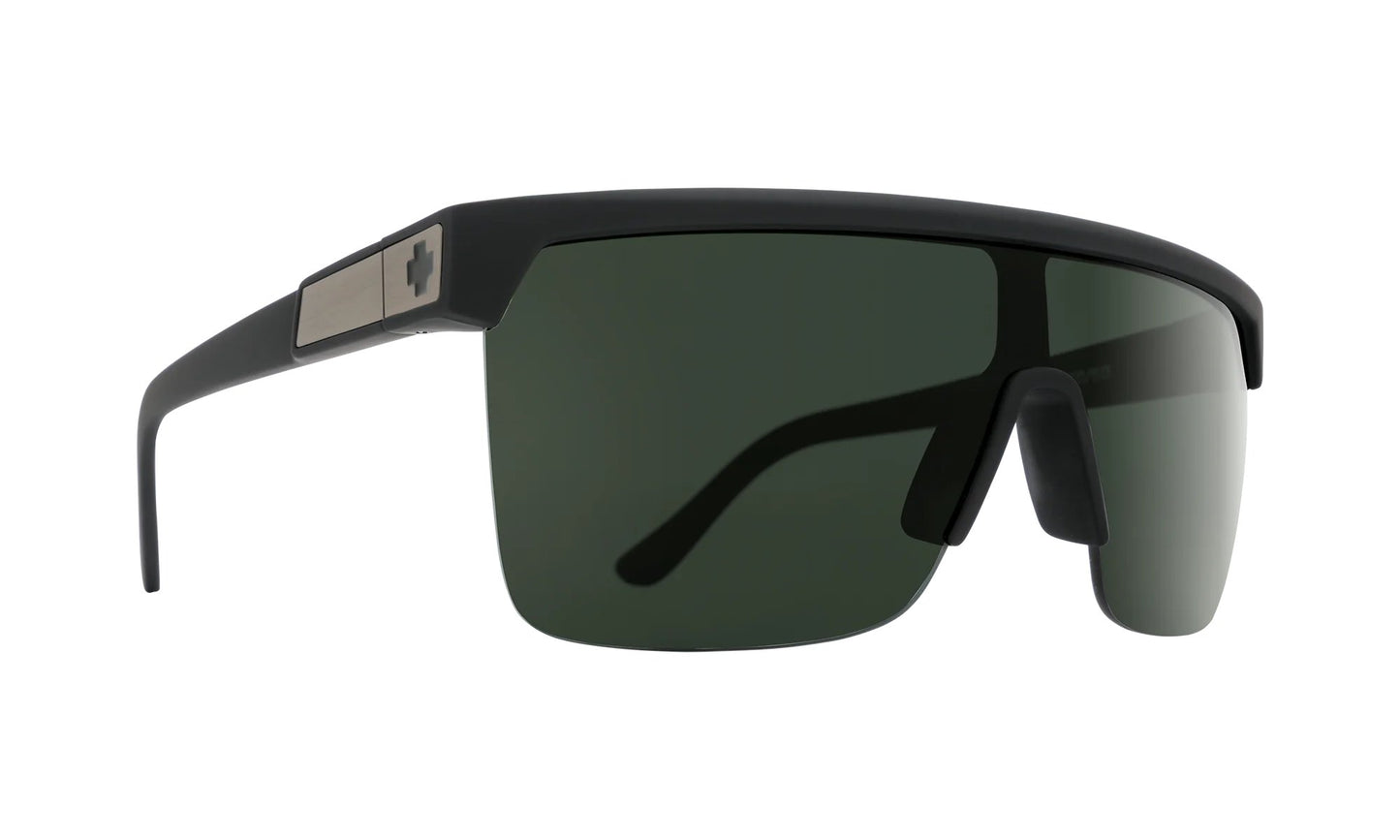 SPY Flynn 5050 Sunglasses - Soft Matte Black/Happy Gray Green - VENUE.