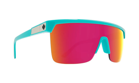 SPY Flynn 5050 Sunglasses - Teal/Happy Gray Green/Pink Spectra Mirror - VENUE.
