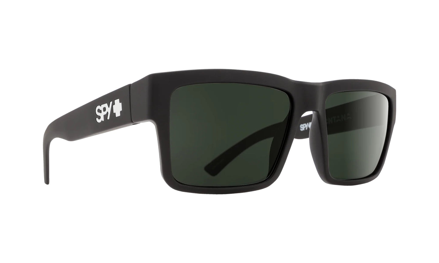 SPY Montana Sunglasses - Soft Matte Black/Happy Gray Green - VENUE.