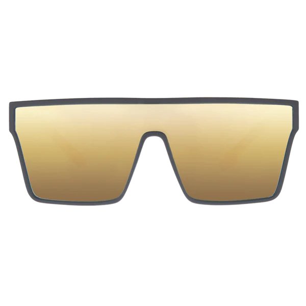 SIN Loose Cannon Polarised Sunglasses - Matt Black/All Mouth Print/Gold Flash - VENUE.