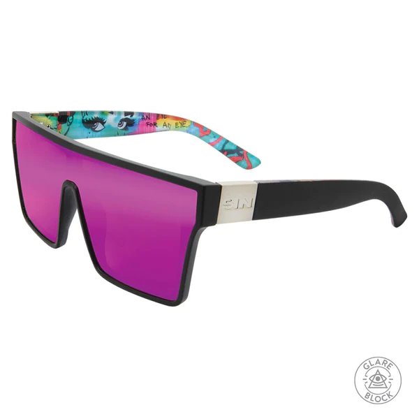 SIN Loose Cannon Polarised Sunglasses - Black/Pink - VENUE.