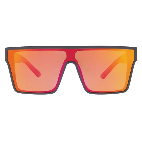 SIN Loose Cannon Polarised Sunglasses - Matte Black/Hot Tamale Print/Red Flash - VENUE.