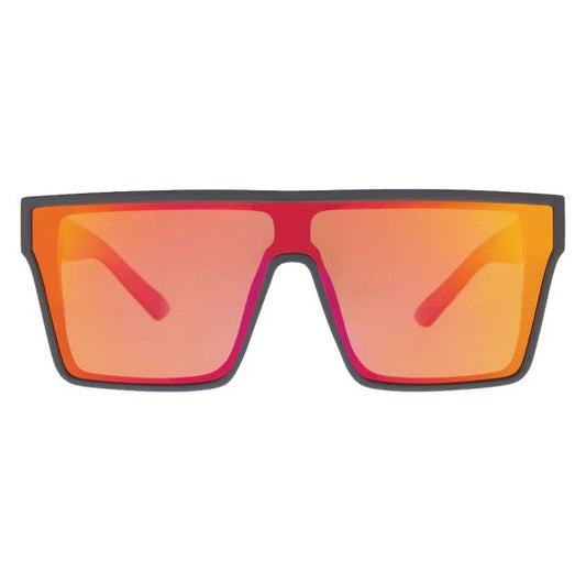 SIN Loose Cannon Polarised Sunglasses - Matte Black/Hot Tamale Print/Red Flash - VENUE.