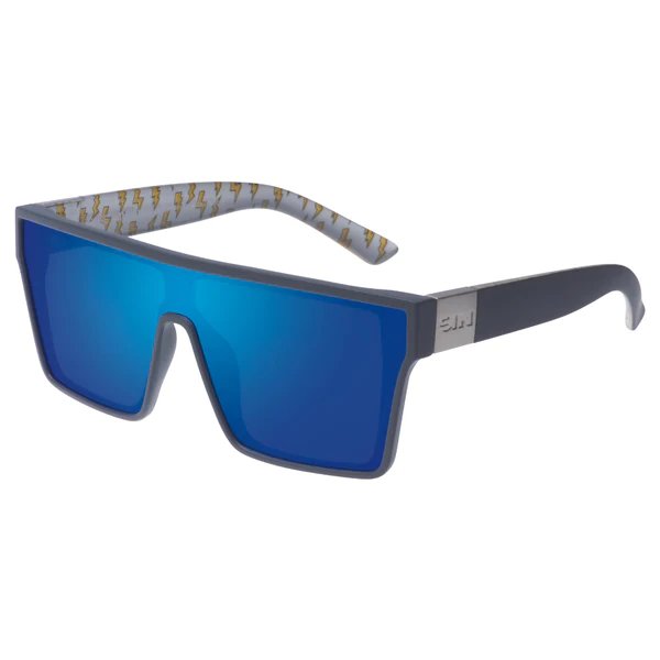 SIN Loose Cannon Polarised Sunglasses - Pearl Grey/Struck Twice Print/Ice Blue Flash - VENUE.