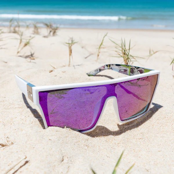 SIN Loose Cannon Classic Polarised Sunglasses - White/Purple - VENUE.