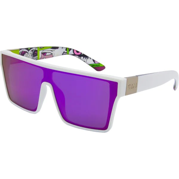 SIN Loose Cannon Classic Polarised Sunglasses - White/Purple - VENUE.