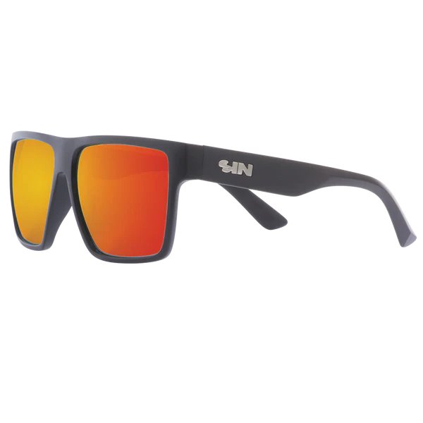 SIN Vespa II Polarised Sunglasses - Matte Raven/Red Flash - VENUE.