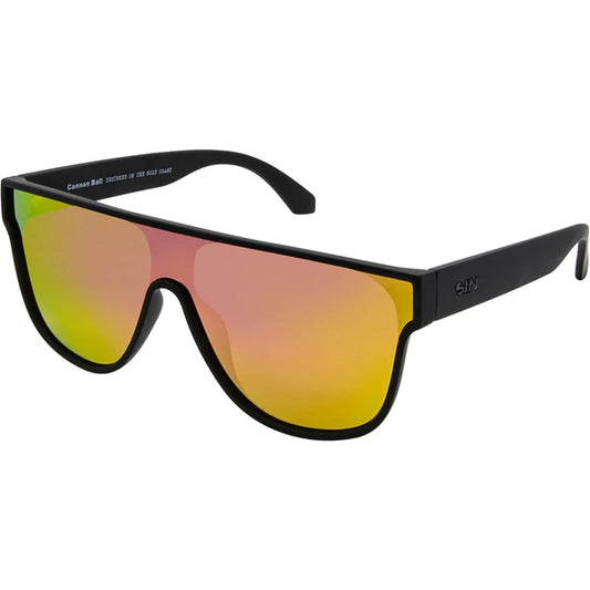 SIN Cannon Ball Polarised Sunglasses - Matt Black/Pink