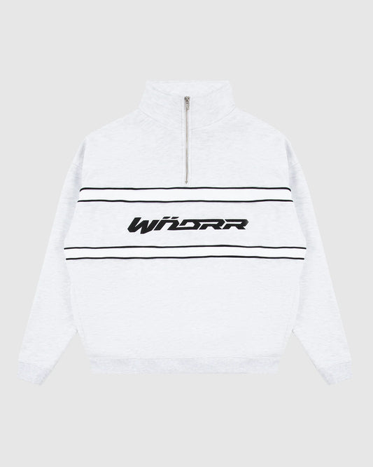 WNDRR Companion 1/4 Zip Mens Crew - White Marle