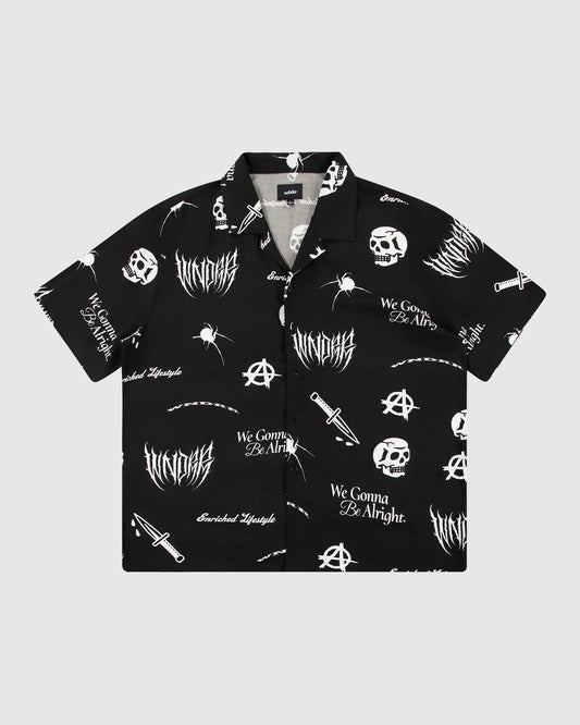 WNDRR Despair SS Mens Print Shirt - Black