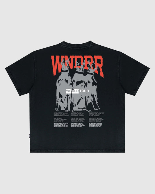 WNDRR World Tour Heavy Weight Mens Tee - Faded Black