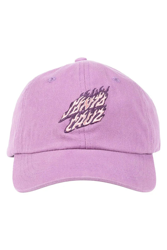 SANTA CRUZ Flaming Stack 5 Panel Strapback Cap - Purple