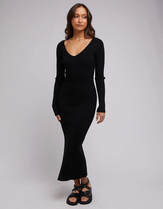 SILENT THEORY Marle Knit Womens Dress - Black