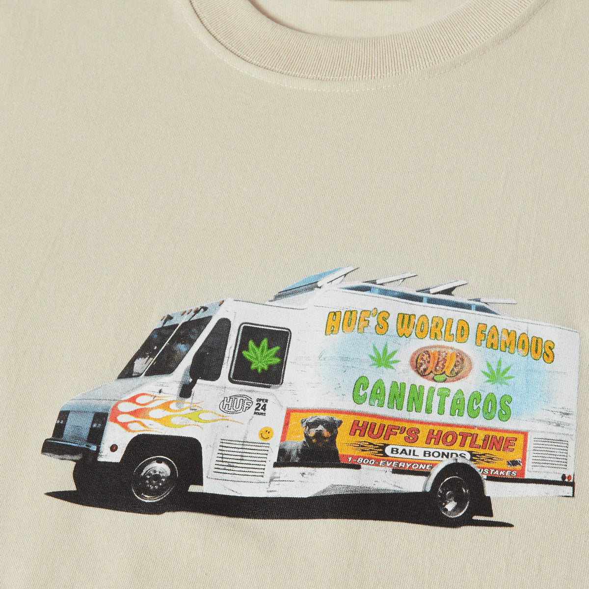 HUF Taco Truck Mens Tee - Stone