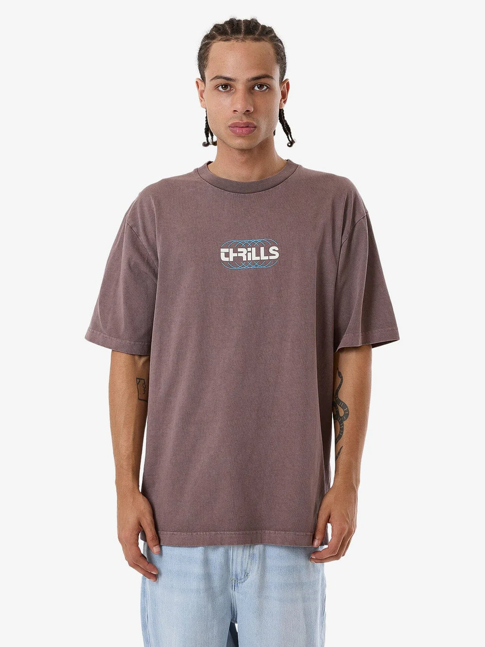 THRILLS Evolution Oversized Fit Mens Tee - Sparrow