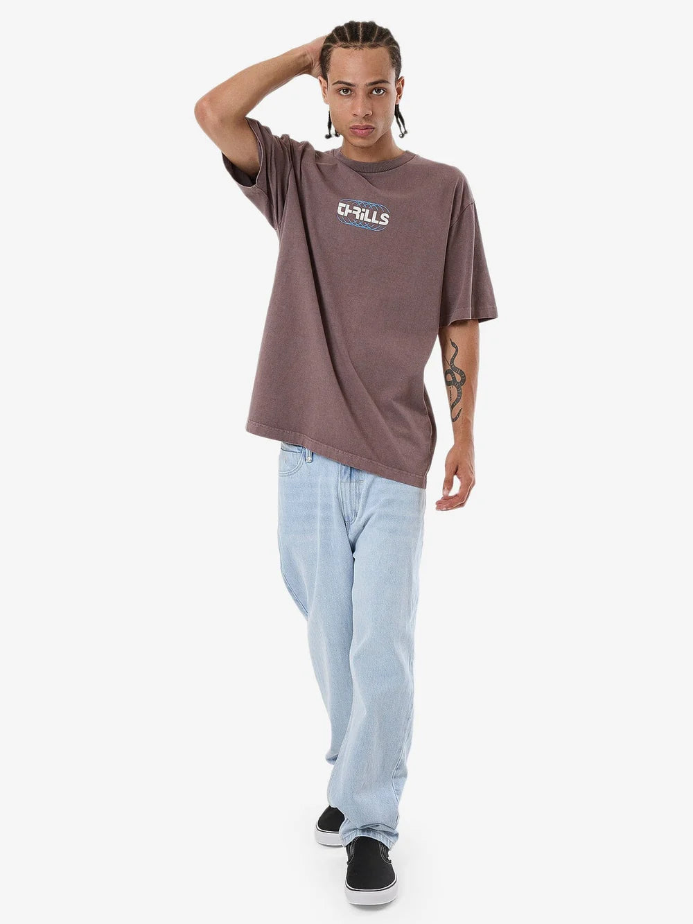 THRILLS Evolution Oversized Fit Mens Tee - Sparrow