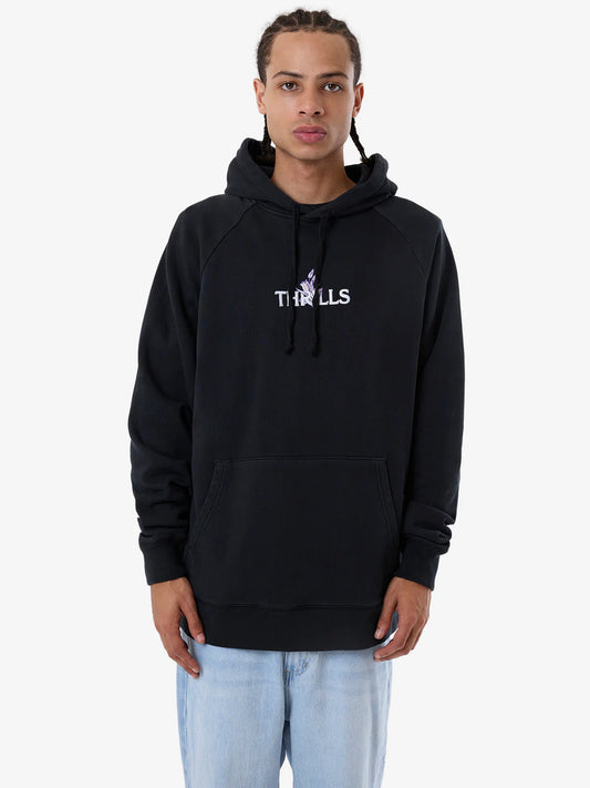 THRILLS In Bloom Raglan Mens Hoodie - Twilight Black