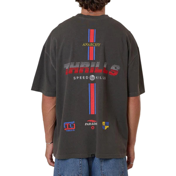 THRILLS Anarchy In Paradise Box Fit Oversize Fit Mens Tee - Merch Black