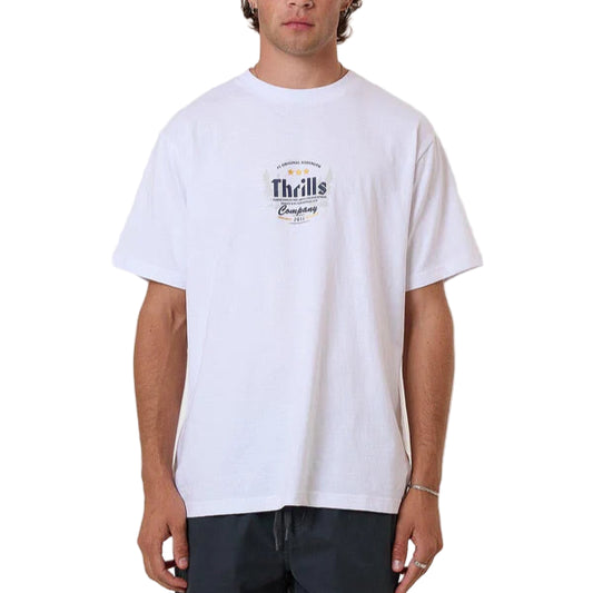THRILLS OG Strength Merch Fit Oversize Fit Mens Tee - White