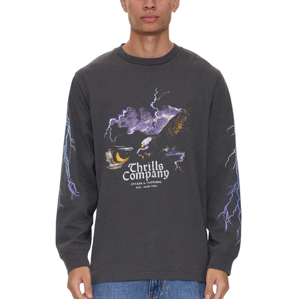 THRILLS Flight Risk Oversize Fit L/S Mens Tee - Merch Black