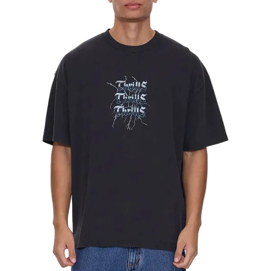 THRILLS Run For The Hills Box Fit Oversize Mens Tee - Washed Black