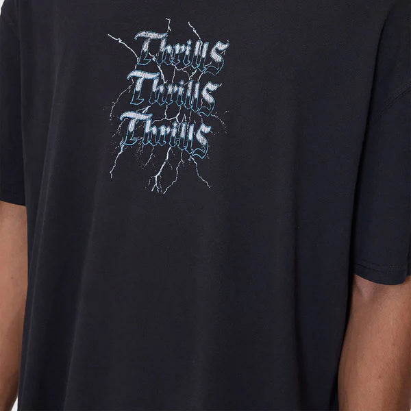 THRILLS Run For The Hills Box Fit Oversize Mens Tee - Washed Black