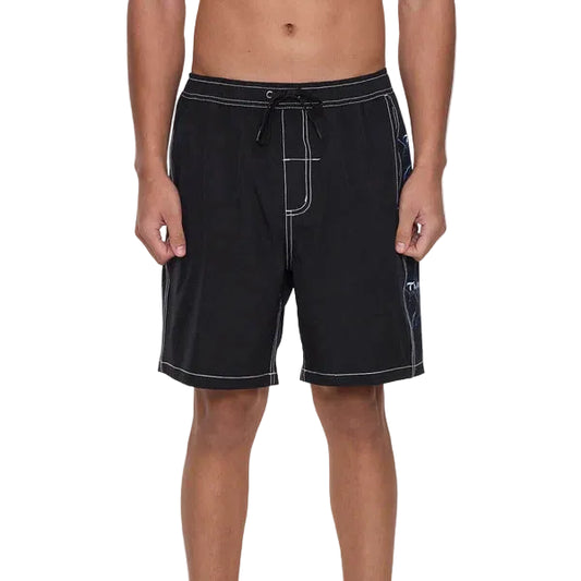 THRILLS Run For The Hills Elastic Waist Boardshort - Black