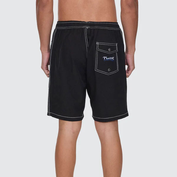 THRILLS Run For The Hills Elastic Waist Boardshort - Black