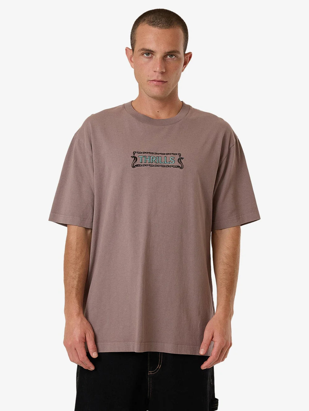 THRILLS Double Meaning Oversized Fit Mens Tee - Dove