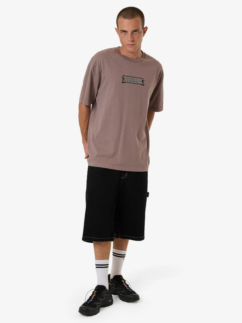 THRILLS Double Meaning Oversized Fit Mens Tee - Dove