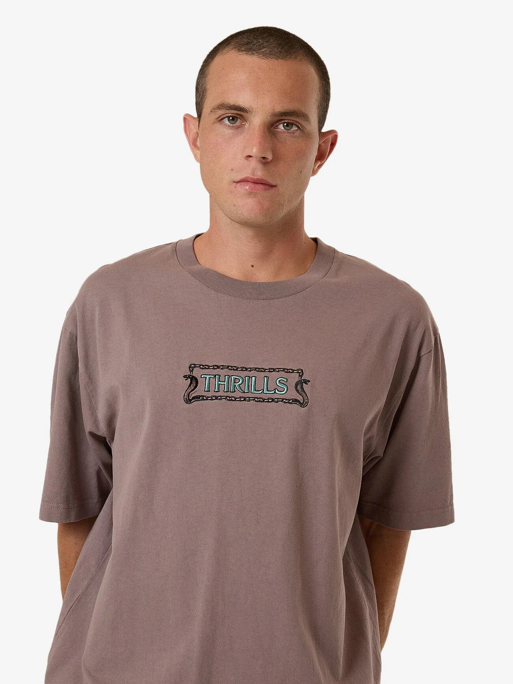 THRILLS Double Meaning Oversized Fit Mens Tee - Dove