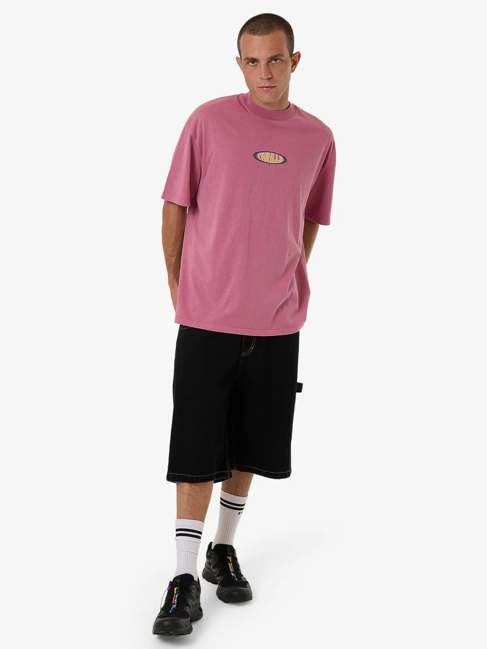 THRILLS Bueno Box Fit Oversized Mens Tee - Heather Rose