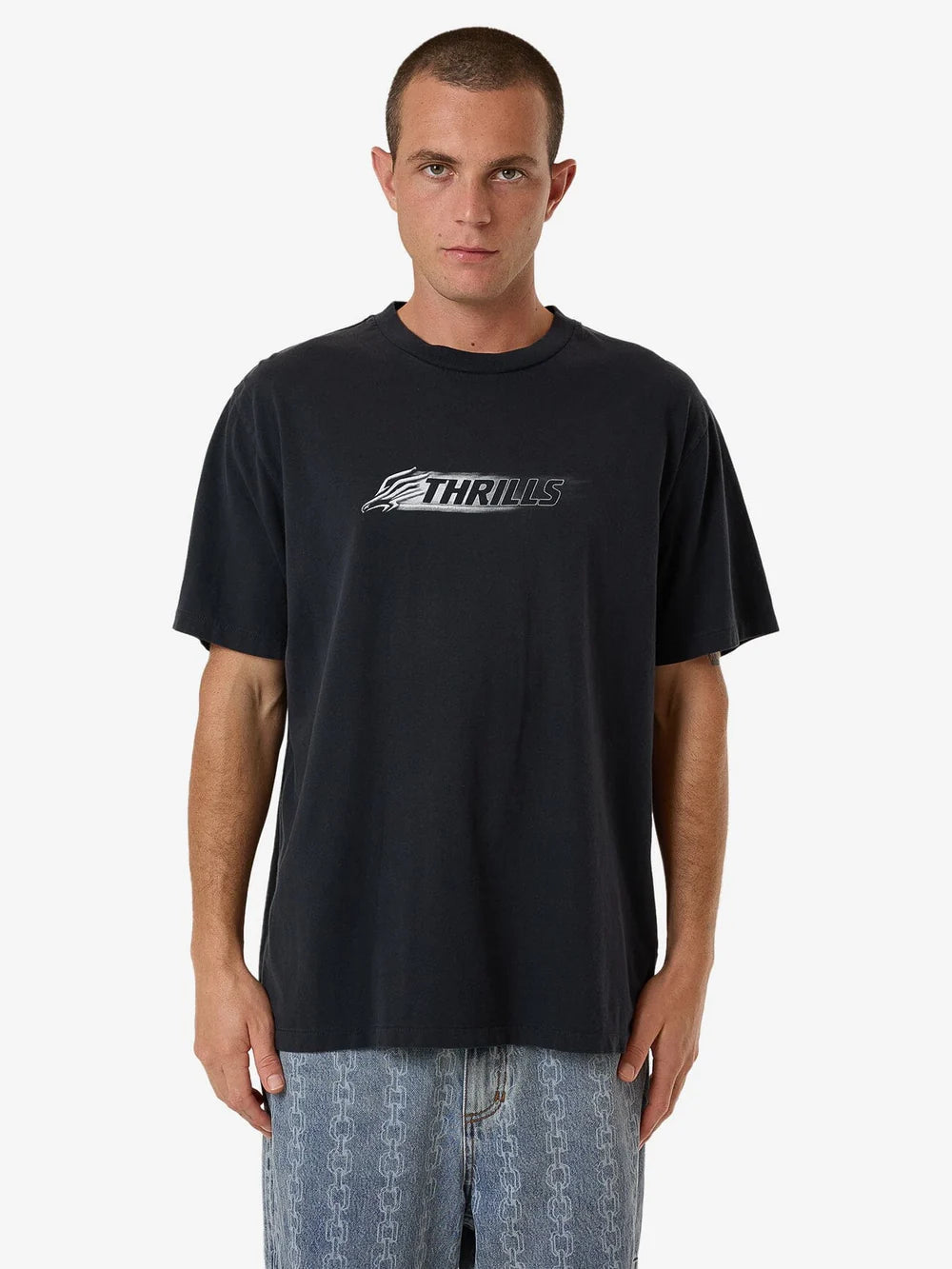 THRILLS Speed Of Fury Merch Fit Mens Tee - Twilight Black