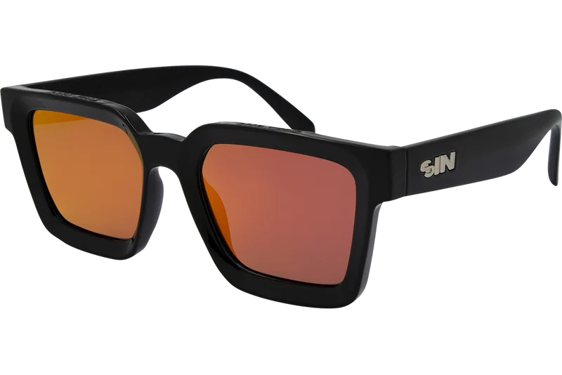 SIN Top Shelf Polarised Sunglasses - Gloss Black/Red