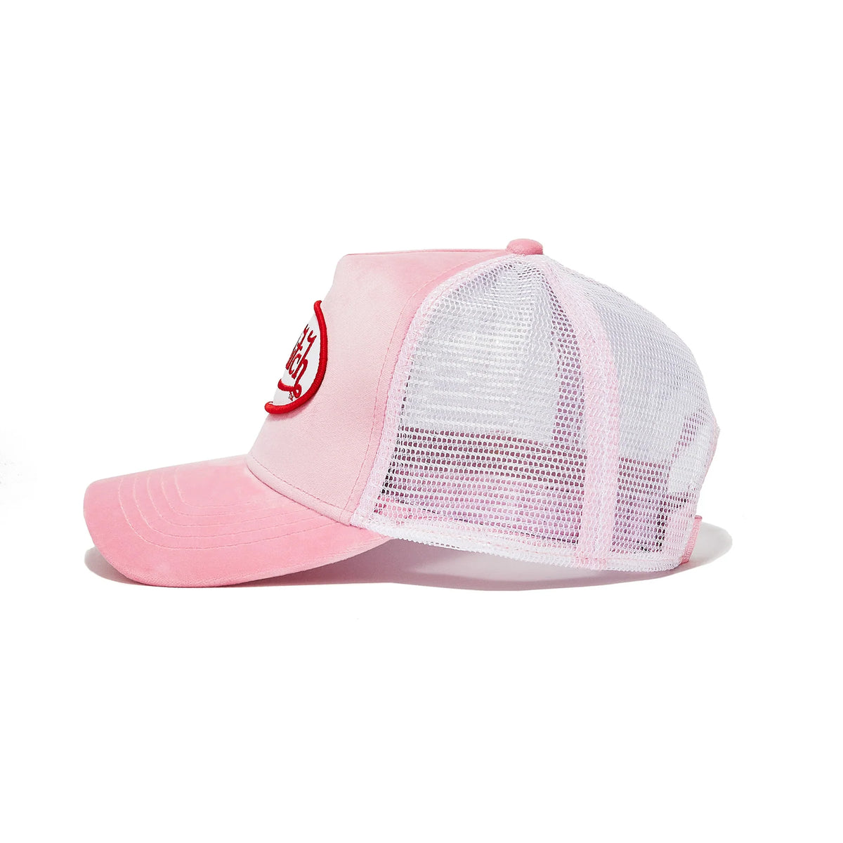 VON DUTCH Velvet Snapback Trucker Cap - Pink Velvet