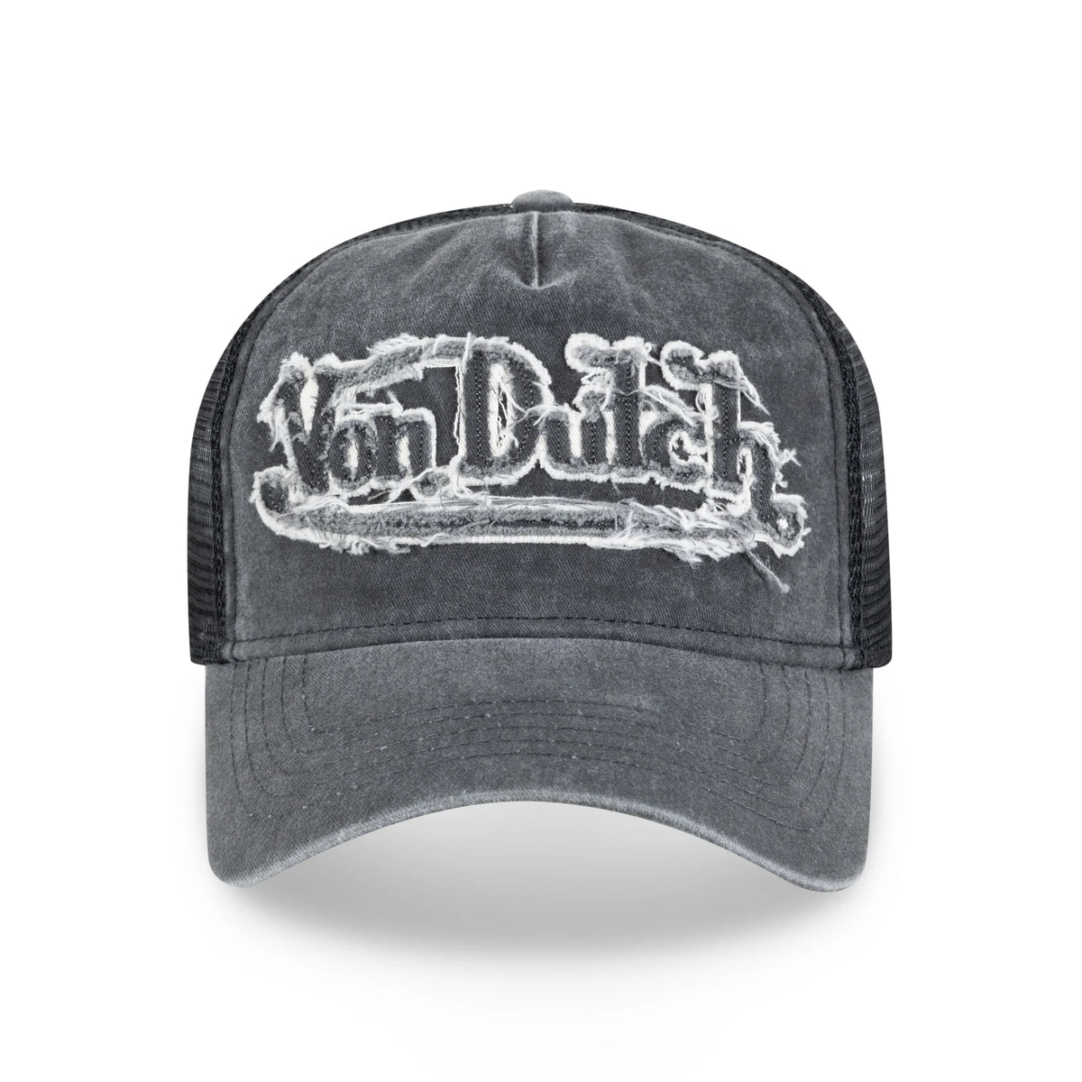 VON DUTCH Washed Snapback Trucker Cap - Grey